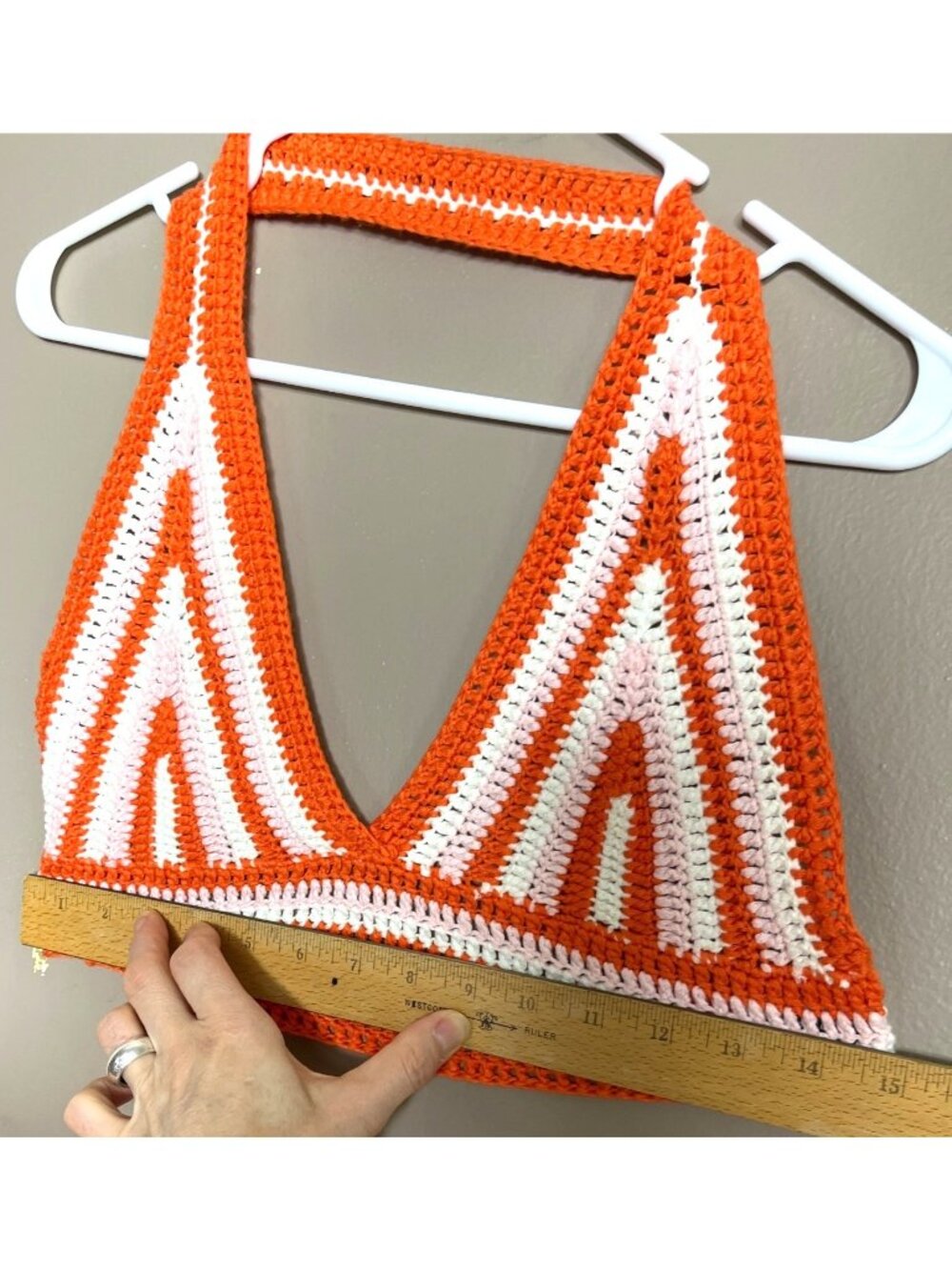 Crochet Halter Top Bikini Bralette Boho Beach Party Festival Layering Shein S/M - Picture 2 of 7